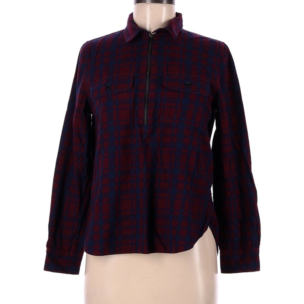 Madewell plaid flannel top size medium